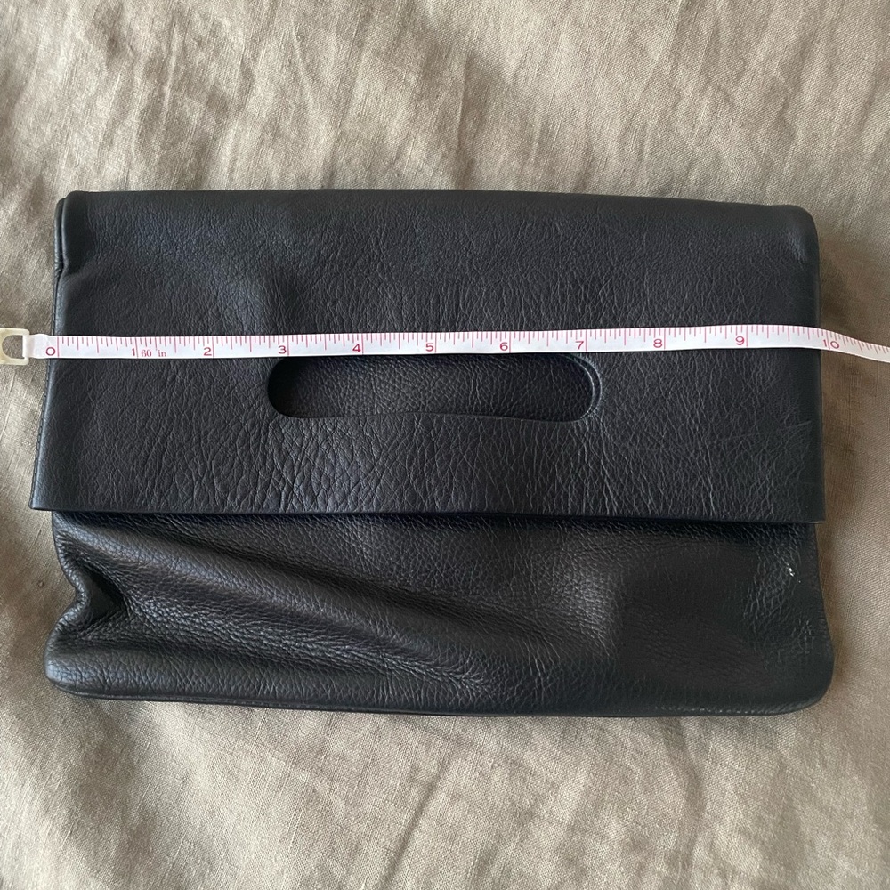 BAGGU black leather clutch rare